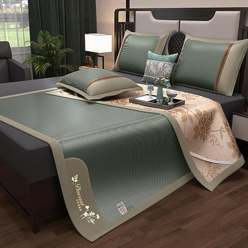 Sommer-Schlafmatte, Sommer-Bambus-Bettmatte, Matratzenauflage, Faltbare Bambusmatte für Bett, kühlende Matratzenauflage, atmungsaktives, glattes Bettlaken | Schlafzimmer unverzichtbar zum Sc