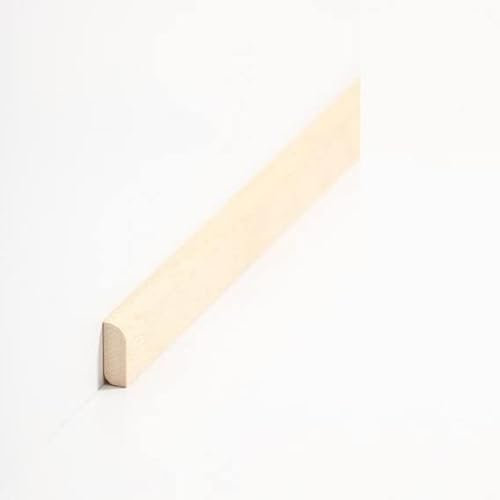 PROVISTON Lot de 10 baguettes de recouvrement en bois massif Abachi - 8 x 22 x 2000 mm - À coller, clips, vis et clous - Plinthes