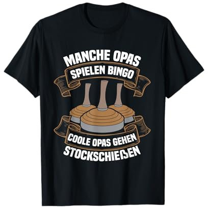 Coole Opas gehen Stockschießen Eisstockschießen Stockschütze T-Shirt
