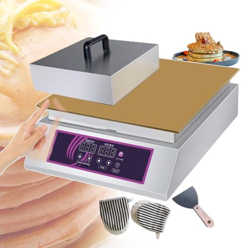 forplubossmmp Máquina Eléctrica para Hacer Muffins, De Un Solo Cabezal, De Acero Inoxidable para Hacer Soufflé(con Tapa), Máquina para Hacer Pan De Encimera, Placa Calefactora Antiadherente De 1300W