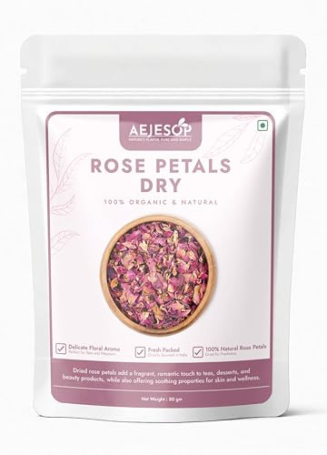 AEJESOP Rose Petals Herbal Loose Leaf Tea | Edible Rose Flowers, 1.76 oz (50 gm)