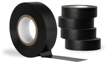 NCS35® Cinta aislante eléctrica profesional de PVC negra, adhesivo autofusible de 30 m de largo, impermeable, resistente, duradera, fiable para cableado eléctrico, reparación de cables y uso general
