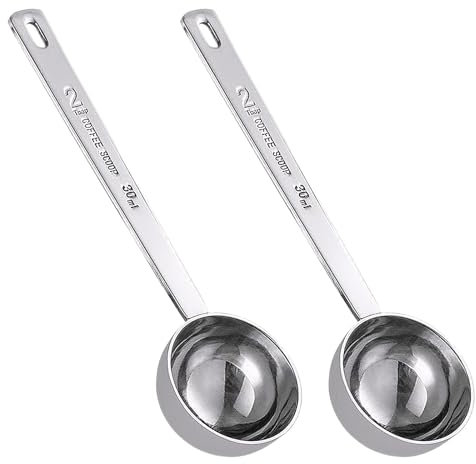 2 Pieces 1 Tablespoon Measuring Scoops with Long Handle, 15 ML Stainless Steel Coffee Measuring Spoon 15ml Measuring Tablespoon for Coffee Milk Fruit