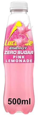 Luz Zero Sugar Pink Lemonade Drink 500ml PMP - Refreshing Sparkling Energy Drink with a Fruity Lemonade Flavour and No Sugar (12 x Bottle)