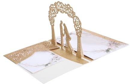 Homoyoyo 1 Satz Hochzeitskarte Set Einladungen mit Umschlägen und Innenteil Romantisches Design mit Glitzerndem Rosenbogen für Hochzeiten Verlobungen und Feierlichkeiten