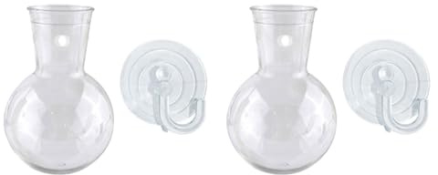 2/4 Stück transparente Acrylvasen zum Aufhängen, Hydrokultur-Pflanzenbehälter, Halter mit Saugnapf-Haken für Zuhause und Büro, Dekoration, Schlafzimmer, Blumenvasen
