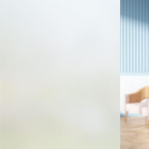 Vinilo Ventanas de Privacidad 50 x 110 cm Película Decorativa Opaca Electricida Autoadhesiva Anti-UV Estática Esmerilado Ventana Privacidad para Baño Cocina Oficina, Mate Puro