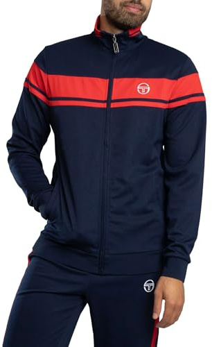 Sergio Tacchini Men's Damarindo Track Jacket, Maritime Blue/Adrenaline Rush, M