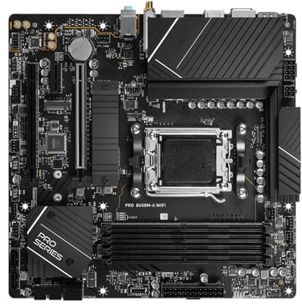 Processore Scheda madre Fit For MSI PRO B650M-A WIFI B650 AM5 DDR5 for Ryzen 7/9/5 7800X3D 7950X3D 7600X 7700X M.2 Micro ATX Gaming