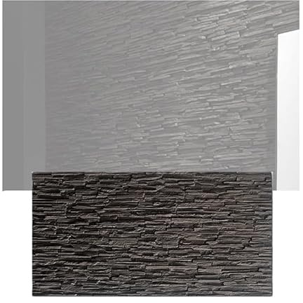 XLIHAWY 3D Faux Stone Wall Panels, PU Natural Stone Imitation Wall Art Tiles, Coverage Accent Wall Stickers for Ceiling Bedroom Living Gaming Room(Black,23.6x47.2in/5pcs)