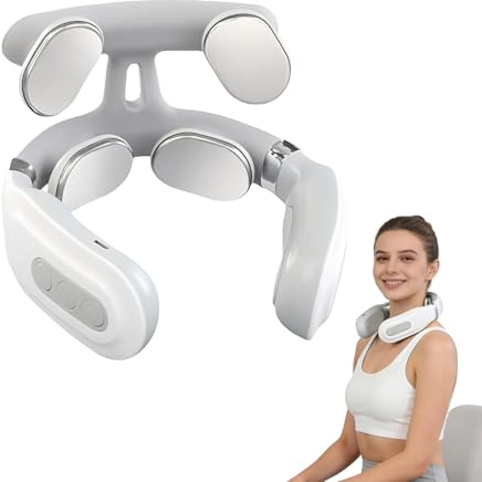 Elektrisches Nackenmassagegerät mit Impulsen, 6 Massage- & Heizmodi, 16 einstellbare Kraftstufen, tragbare Nackenmassage, zur Linderung von Nackenschmerzen und Schultersteifheit (1 Stück)