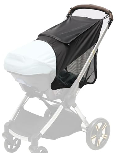 Baby Stroller Sun Shade with Mousquito Net Compatible with Doona Stroller Carseat Pram Sun Shade Extender Cover Buggy Sunshade Canopy UPF50+ Stroller Shield Cover with Mesh Window