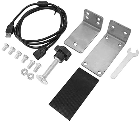 Keenso Soporte de Freno de Mano USB de 64 Bits Montaje de Freno de Mano de PC de Nailon Metálico Diseño de Resorte de Compresión Plug and Play con Accesorios de Montaje para Juegos de Carreras en PC