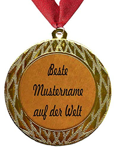 Larius Orden/Medaille mit Name/Wunschtext Namenstag Jubiläum Geburtstag Geschenk Emblem Halsband 70 mm