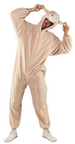 Maskeradkostym vuxen overall får beige eller svart (män, beige)