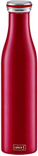 Lurch 240926 Isolierflasche / Thermoflasche für heiße und kalte Getränke aus Doppelwandigem Edelstahl, 0,75l, Bordeaux
