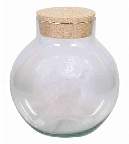 INNA-Glas Terrarium Gaspar, Kugel - Rund, klar, 20cm, Ø 12cm - Ø 19cm | mit Korkdeckel - 0