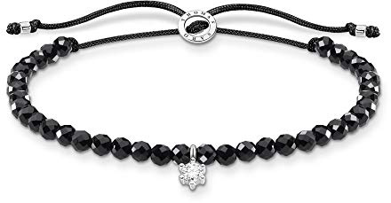 THOMAS SABO Armband schwarze Perlen mit weißem Stein 925 Sterling Silber A1987-401-11-L20V