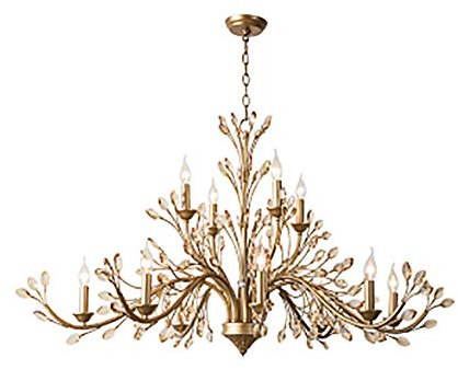 E14 Vintage Kristall Kronleuchter,Antiken Luxus Kronleuchter Land Restaurant Kronleuchter Transparenter Kristall Deckenleuchte Insel Lampe Bronze-finish,Kerze Kronleuchter-Shakin 12 kopf