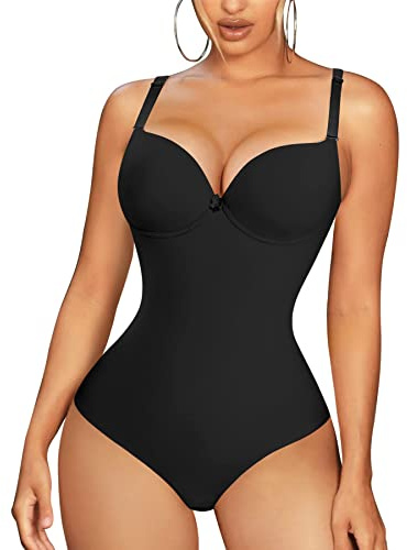 Bingrong Body Contenitivo Modellante Donna Shapewear Body Shaper Snellente Intimo Modellante Corsetto Bodysuit Fajas Reductoras Colombianas (L, Nero)