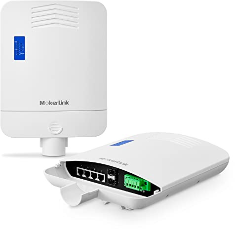 MokerLink Outdoor 6-Port Gigabit PoE Switch, 4 Gigabit PoE, 2 Gigabit SFP, 65W IEEE802.3af/at, IP65 Weatherproof Plug und Play Netzwerk Switch