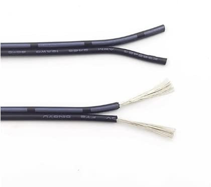 WALNUTS 2 m/5 mm UL2468 2-poliges Filo Elettrico Rame Stagnato Isolato PVC Prolunga LED-Streifenkabel 16/18/20/22/24/26/28/30 Gauge AWG Schwarz (Color : 5 Meters, Size : 16AWG)