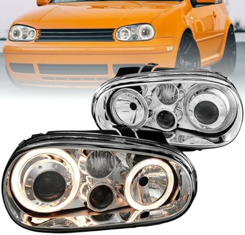 CR-Lights Angel Eyes Scheinwerfer Set für VW Golf 4 Typ 1J Bj. 1998-2003 chrom