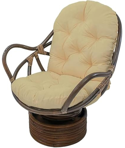 Coussin Exterieur Jardin,Fauteuil en Rotin Pivotant Coussin Chaise Jardin, Matelas Siège Extérieur Mobilier Confort Imperméable Rembourrage pour Chaise, Fauteuil de Jardin - Chaise Non Incluse