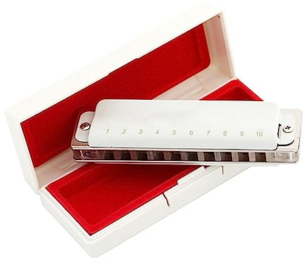 mundharmonika anfänger Mundharmonika, 10 Löcher, 20 Töne, Diatonische Harfe, Transparenter Kamm Mit Weißem Bezug, Professionelle Musik (Color : Gb Key)