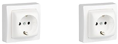 Legrand Oteo – Steckdose Oberflächenmontage (modernes, 3680 W, 230 V) weiß (Packung mit 2)