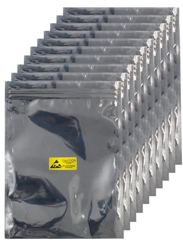 Zoolfix Antistatic Bags, 50pcs Resealable ESD Bags 6x8inches with Labels for GPU Hard Drive SSD HDD and Electronic Device (Ziplock-6X8-50pc)