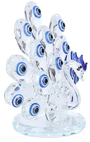 Figurina de Pavo Real Azul de Cristal Artificial para Mesa, 1 Pieza