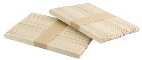 Ideen mit Herz Holzstäbchen | Holzspatel | Eisstiele aus Holz | Holzspachtel | ideal zum Basteln, Waxing, Eis selber machen | 13,8 cm lang | 0,9 cm breit | 100 Stück