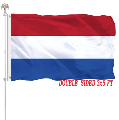 3x5 Bandiera Paesi Bassi Outdoor Paesi Bassi bandiere olandesi double face colori vivaci Holanda bandiera del paese Banner Heavy Duty 210D panno di nylon con 2 occhielli in ottone 4 file di punti