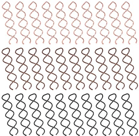 30 Pcs Spiral Hair Pins, 3 Colors Spin Pins for Hair, Alloy Spiral Bobby Pins, Bun Twist Spiral Hair Pins with Non-scratch Rounded Tips for Women (2.36 Inches)