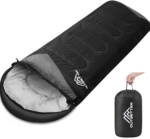 Sleeping Bags for Adults 3 Season Backpacking Lightweight Waterproof Cold Weather Sleeping Bag for Kids Warm Camping Hiking Outdoor Travel Hunting with Compression Bags Black