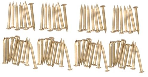 400 Stk Nägel aus Messing bastelbedarf kupfernagel Kupfernägel holzkästchen holzbox Schmuck Bausatz solide Möbelzubehör Dekor Maniküre-Set Möbelfransennägel Nägel für Möbelfinger BUGUUYO