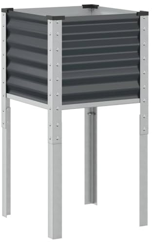 vidaXL Trädgårdskruka antracit 45x45x88 cm stål, planterare, uteplats planterare, potatis planterare, utomhus planterare, blomlåda, tomat planterare