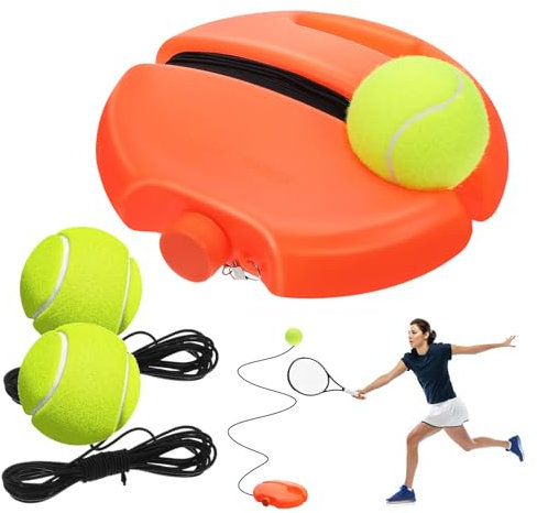 TOKIDNY Tennistrainer Mit Rebound-Funktion Tragbarer Tennis-übungshilfe Mit Elastischer Schnur Stabile Basis Für Tennis-solotraining Geeignet Für Anfänger Und Fortgeschrittene Spieler