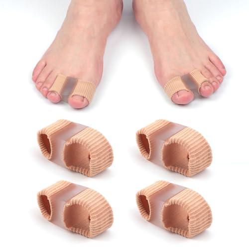 4pcs Séparateurs d'Orteils, Ecarteur Orteil Hallux Valgus en Gel 2 Boucles Redresseur d'Orteils Marteau Correcteur d'Orteils Superposés Ecarteur Orteil Hallux Valgus pour Femmes Hommes