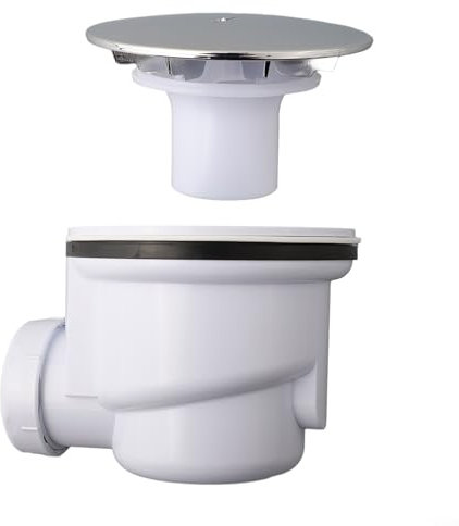 Siphon à déchets pour receveur de douche, filtre à eau, design en dôme chromé, pour un débit rapide et un nettoyage facile, couvercle de vidange de douche