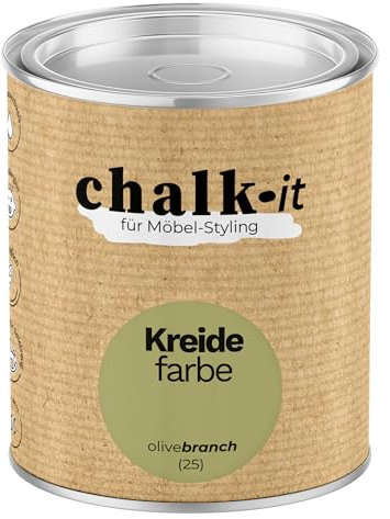 chalk-it Kreidefarbe 125ml (25) Olive Branch Möbel Farbe Shabby Chic Holzlack Natur Vintage Look Möbellack Erfüllt EN71-3 Sicher Kindermöbel Spielzeuge