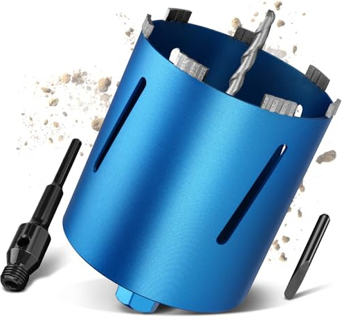 M22 Turbo - Fresa a corona, diametro 132 mm, lunghezza 200 mm, con adattatore SDS Plus da 110 mm, corona per trapano diamantata, corona per calcestruzzo, mattoni, pietra pomice