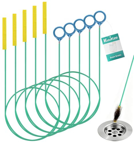 5 Pack 35 Inch Drain Snake Sink Unblocker Tools,Long and Flexible Unbreakable Drain Unblocker Tool,Drain Sticks for Bathroom Sinks, Shower, Kitchen