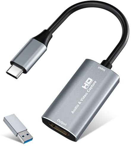 VIXLW Video Capture Card, 4K HDMI to 1080P USB C Video Recording Card for Gaming, Streaming, Conference - Windows, Mac OS, PS4, Switch, Xbox