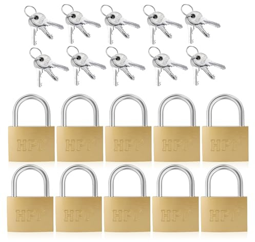 BAIFULAI 10 Stück Vorhängeschloss mit schlüssel, 30 mm Vorhängeschloss Klein, Vorhängeschlösser Gleichschließend Set, Bügelschloss für Koffer, Schränke, Schließfächer, Spinde, Nicht geöffnet