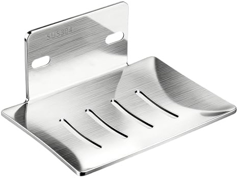 Nilioyul Seifenhalter ohne Bohren Edelstahl, Seifenschale für Dusche Selbstklebend Wandmontage Seifenkorb Seifenschale Badregal mit Ablauf Rostfrei Wasserdicht, für Bad Küche Balkon(Silber)