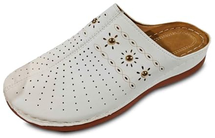 Generisch Zapatillas de estar por casa para mujer, pantuflas cálidas de fieltro de piel de cordero, Blanco, 38 EU