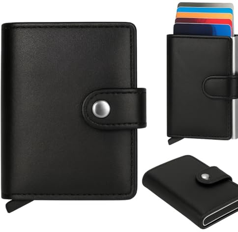 Ali Brothers Portafoglio Uomo Slim in Pelle con Protezione RFID, Portacarte Compatto con Scomparto Banconote – Design Elegante, Anti-Furto, Capacità 8-12 Carte – Idea Regalo Perfetta