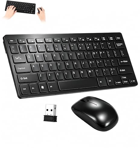 Ouitble 2,4 GHz Teclado inalámbrico ratón Combo Adaptador USB Ultrafino Cubierta Protectora para Escritorio portátil Android TV Box